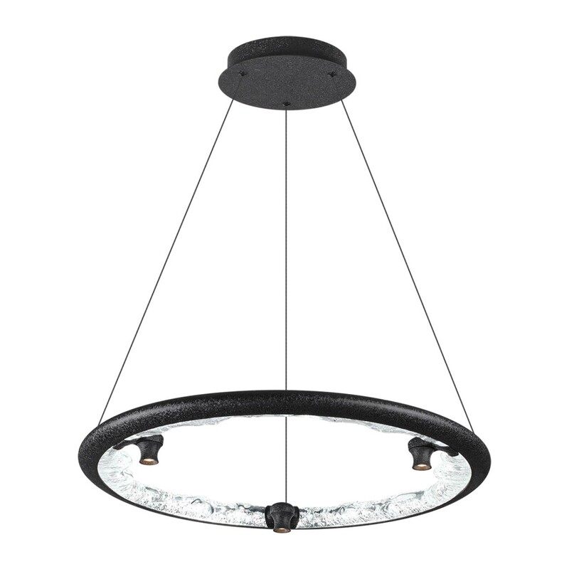 7001/44L HIGHTECH ODL25 000 Подвесной светильник черный ice crack/акрил разд. Вкл. с ПДУ IP20 LED 44W 1309Лм 3000/3800/4800K CRI > 90 CAYON