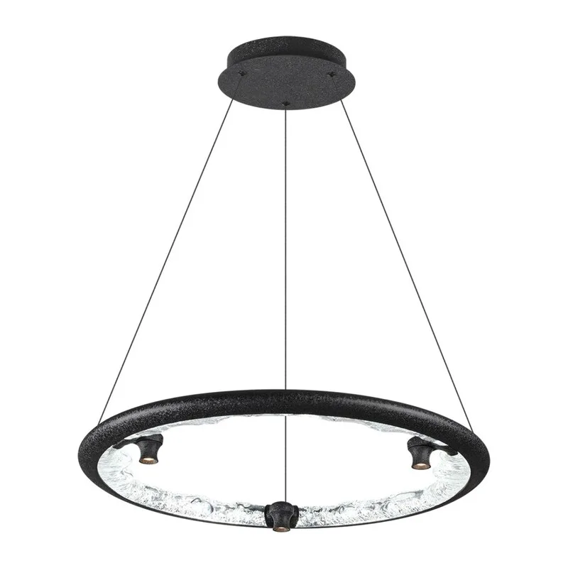 7001/44L HIGHTECH ODL25 000 Подвесной светильник черный ice crack/акрил разд. Вкл. с ПДУ IP20 LED 44W 1309Лм 3000/3800/4800K CRI > 90 CAYON