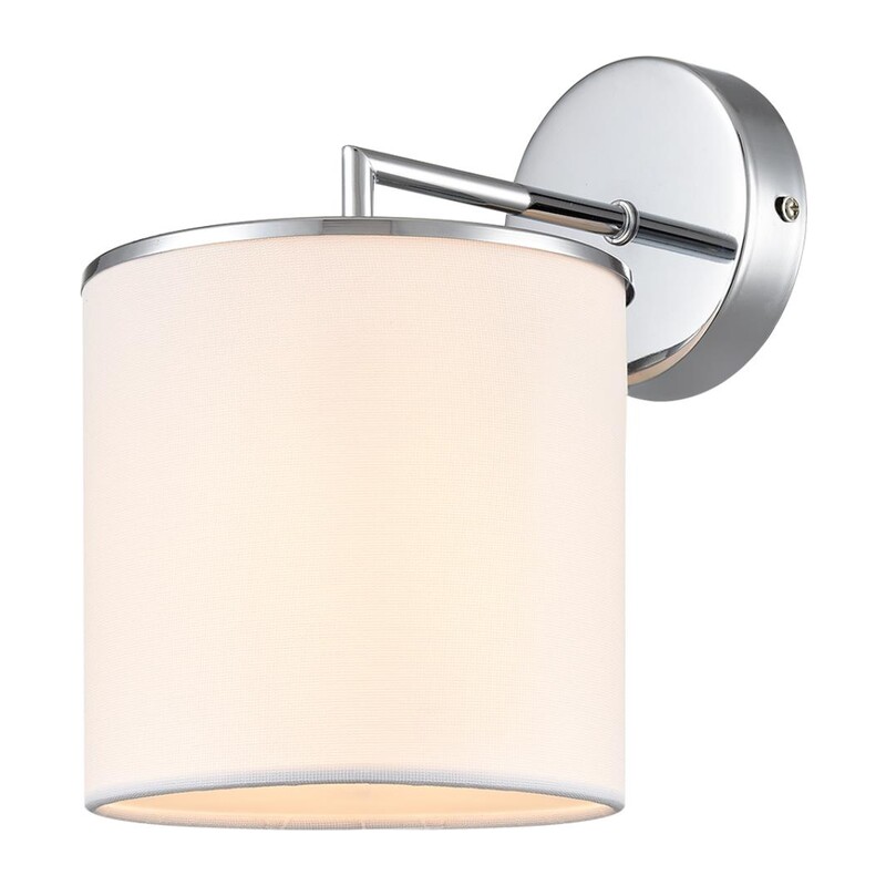 6591/1W CLASSI LN26 065 хром/белый, металл/текстиль Бра E14 1*40W 220V SUNTORI