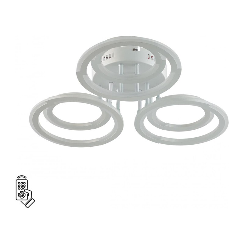 8028/80CL LEDIO LN25 000 белый, металл/акрил Потолочный светильник с ПДУ LED 80W 3000-6000К 220V OSAKA 5