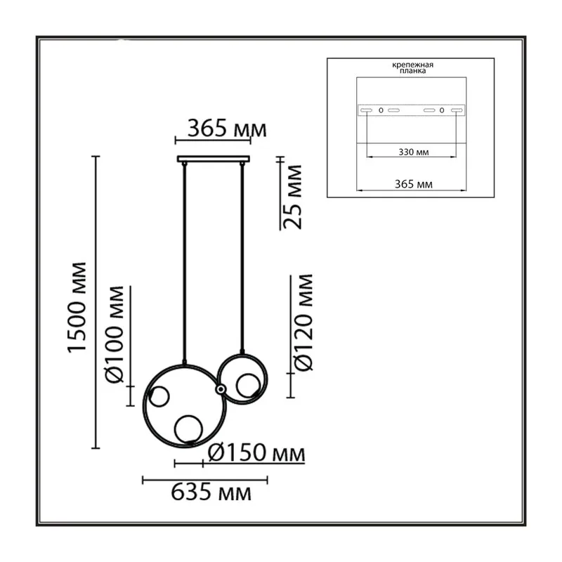 8036/3 MODERNI LN25 000 шампань/дымчатый, металл/стекло Подвесной светильник G9 3*35W 220V ORNATO 4