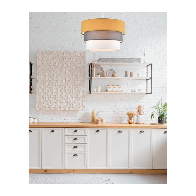 8038/3 MODERNI LN26 188 никель/желтый/серый/белый, металл/текстиль Подвесной светильник Е27 3*60W 220V ILAIDA 5