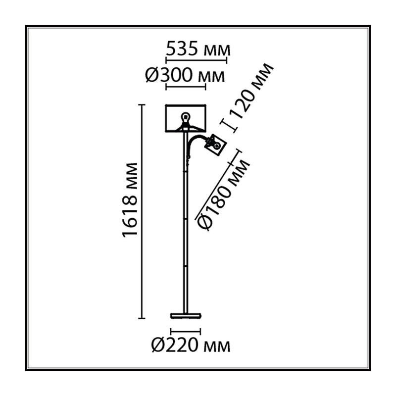 8042/2F MODERNI LN26 463 черный/бежевый, металл/текстиль Торшер Е27 1*60W + Е14 1*40W 220V KAYA 2
