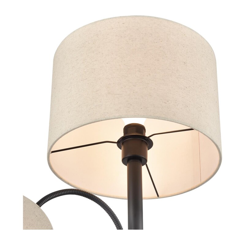 8042/2F MODERNI LN26 463 черный/бежевый, металл/текстиль Торшер Е27 1*60W + Е14 1*40W 220V KAYA 3
