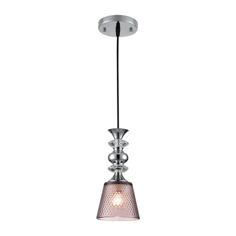 8048/1A SUSPENTIONI LN26 392 хром/розовый металл/стекло Подвесной светильник E27 1*60W 220V MANOLA