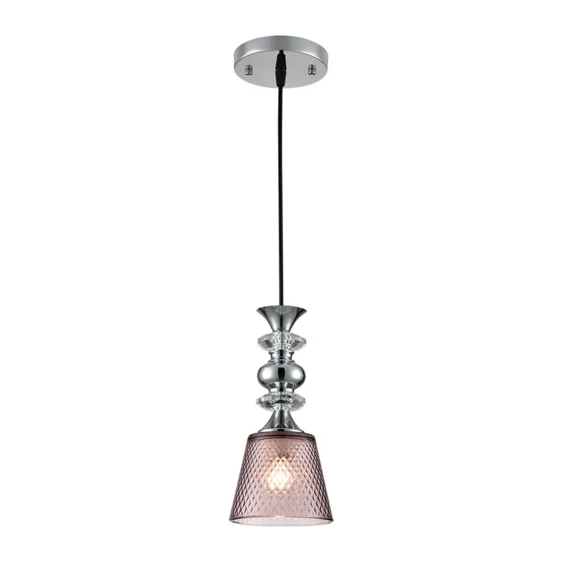 8048/1A SUSPENTIONI LN26 392 хром/розовый металл/стекло Подвесной светильник E27 1*60W 220V MANOLA 2