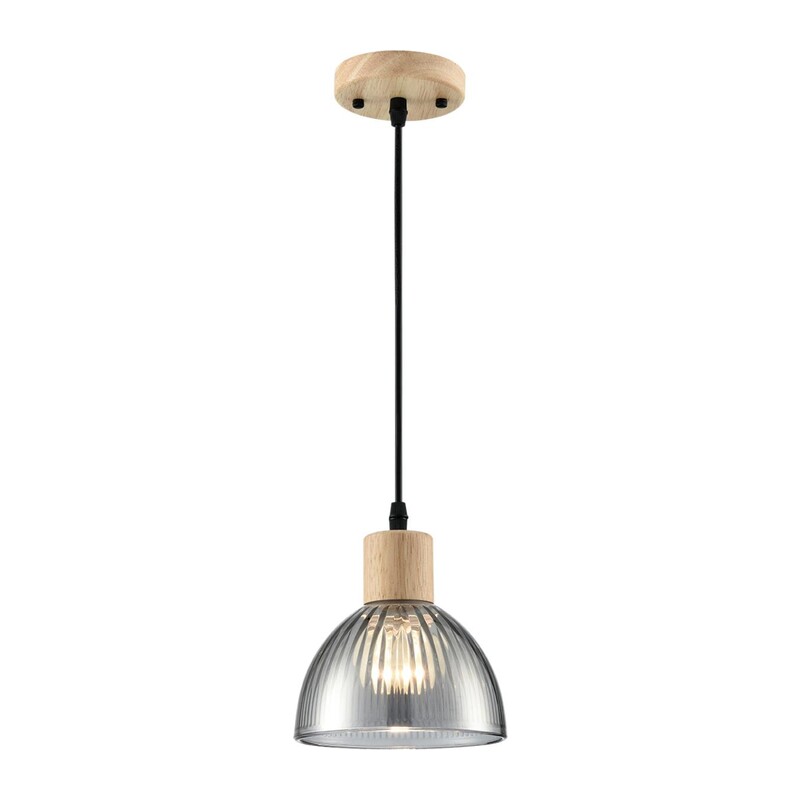 8053/1A SUSPENTIONI LN26 394 дерево/смоки металл/стекло Подвесной светильник E27 1*60W 220V NATANA