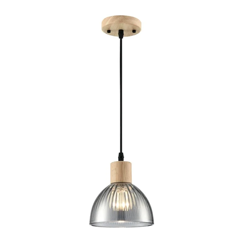 8053/1A SUSPENTIONI LN26 394 дерево/смоки металл/стекло Подвесной светильник E27 1*60W 220V NATANA