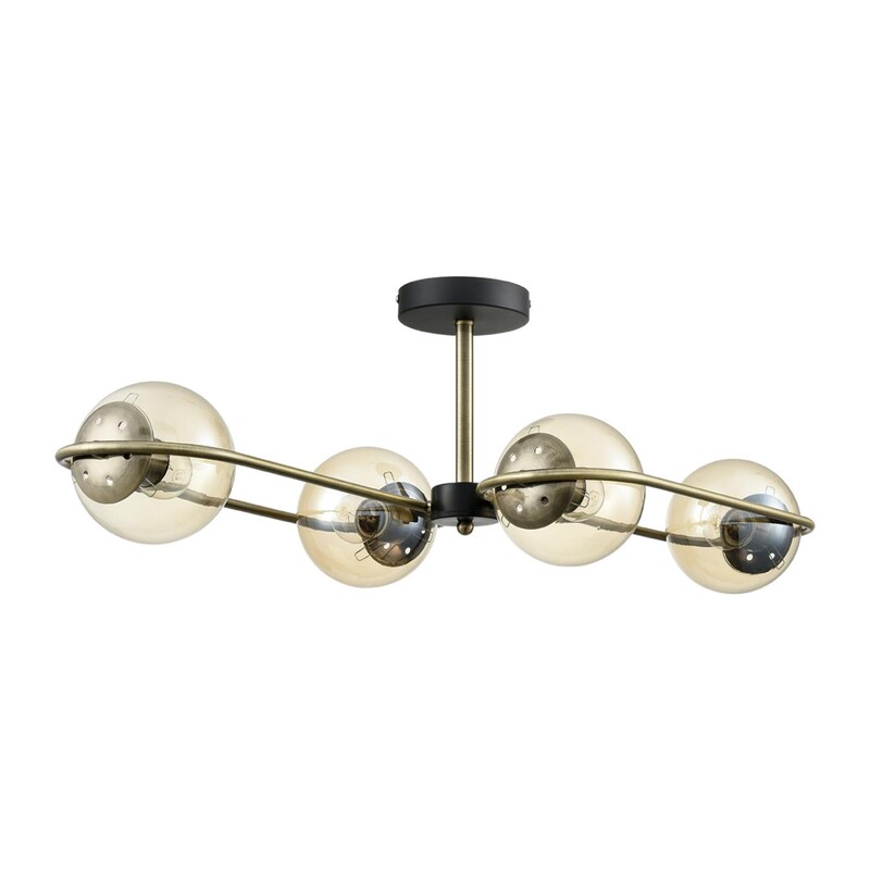 8062/4C COMFI LN24 000 черный/тонированный металл/стекло Люстра потолочная E27 4*60W 220V ERENA 4