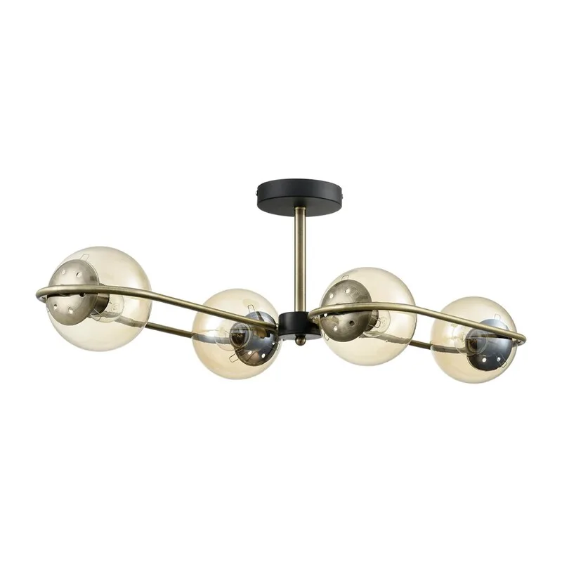8062/4C COMFI LN24 000 черный/тонированный металл/стекло Люстра потолочная E27 4*60W 220V ERENA