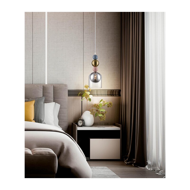 8066/1A MODERNI LN26 381 хром/серый/прозрачный, металл/стекло Подвесной светильник G9 1*20W 220V GALLO 5