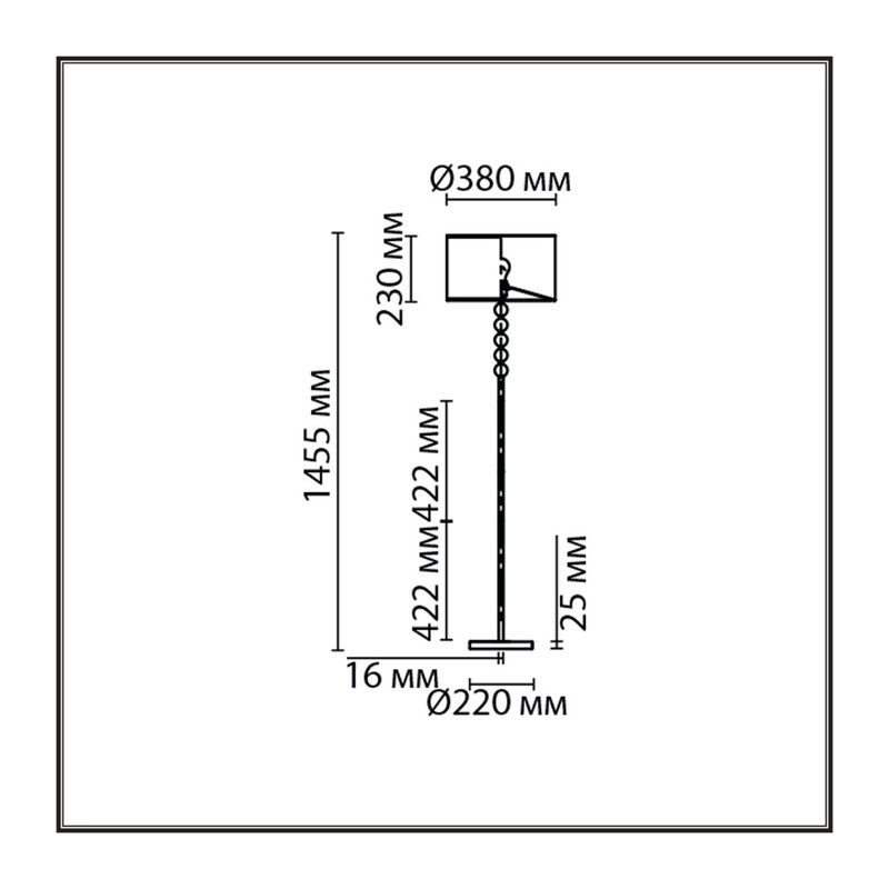 8078/1F NEOCLASSI LN26 467 черный, металл/текстиль Торшер E27 1*60W 220V TAPIA 3