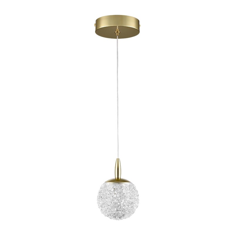 8080/1A LEDIO LN25 000  золото/прозрачный, металл/акрил Подвесной светильник LED 3W 4000K 220V TRINO 5