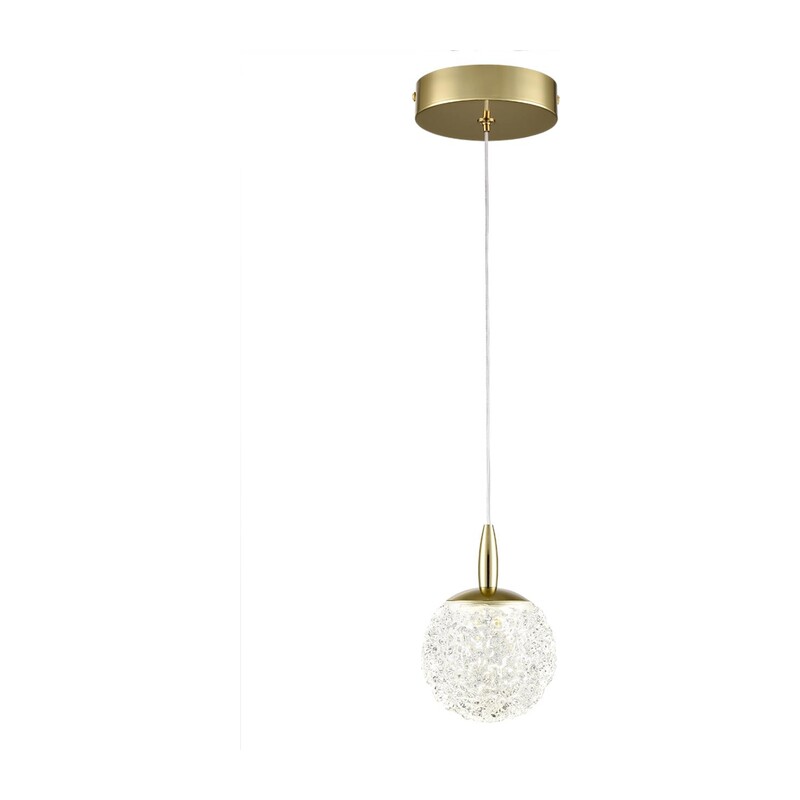 8080/1A LEDIO LN25 000  золото/прозрачный, металл/акрил Подвесной светильник LED 3W 4000K 220V TRINO
