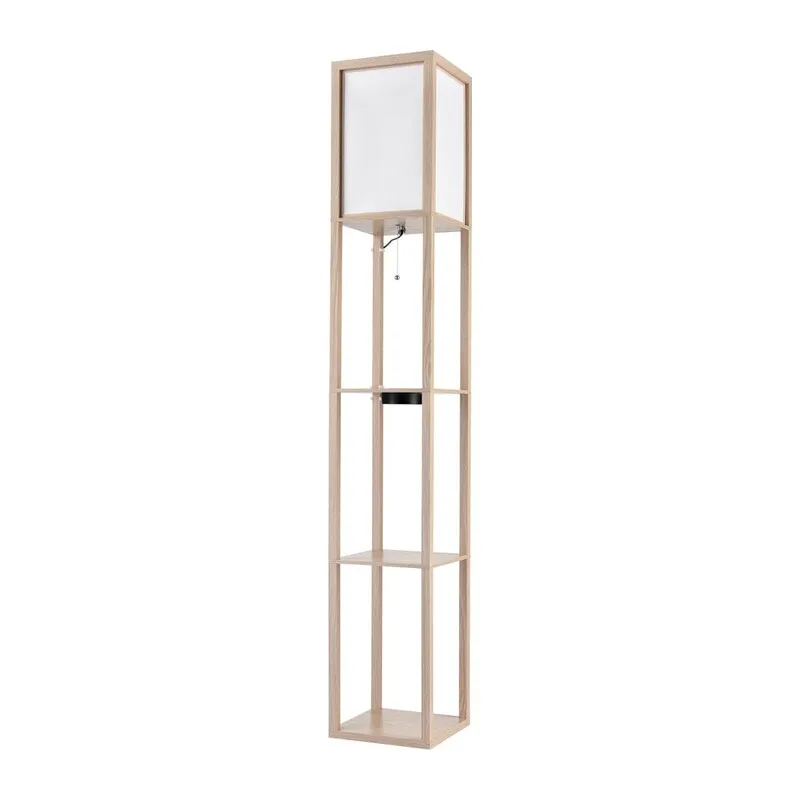 8091/1F COMFI LN26 459 дерево/белый, дерево/текстиль Торшер Е27 1*60W 220V PRACTIC