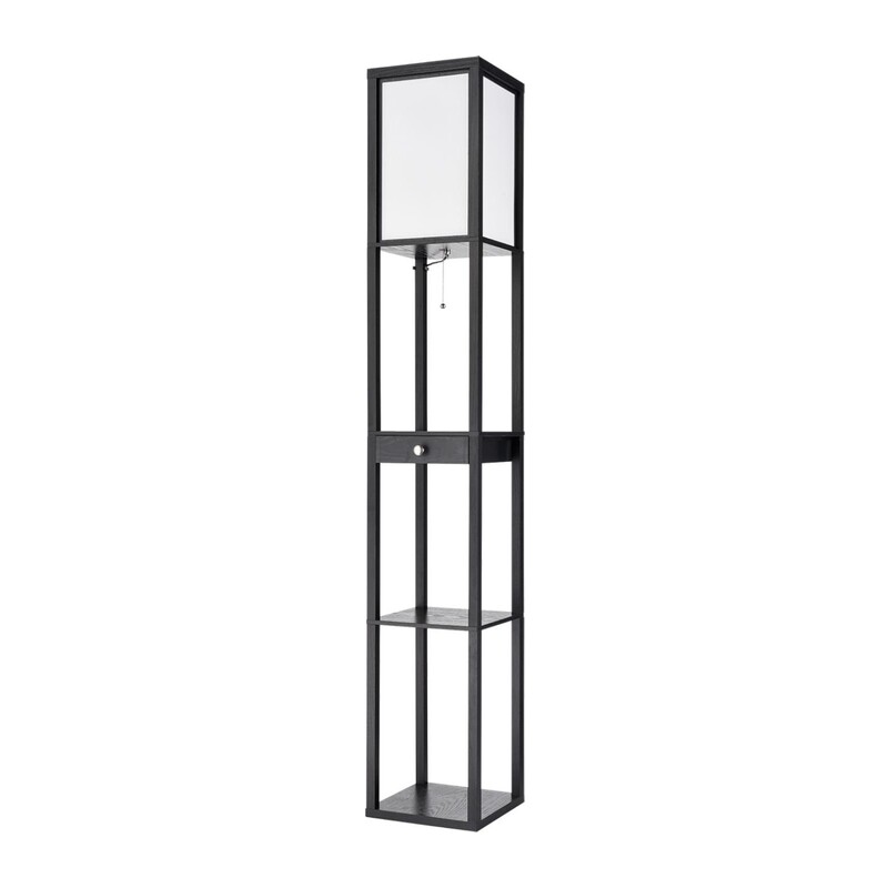 8092/1F COMFI LN26 460 черный/белый, дерево/текстиль Торшер Е27 1*60W 220V PRACTIC 4