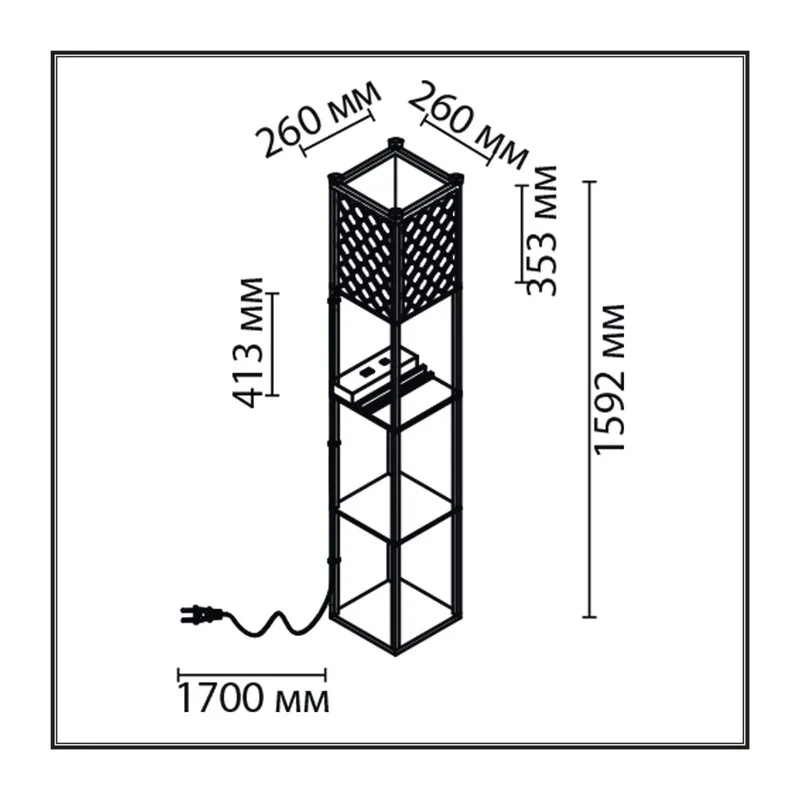 8093/1F COMFI LN26 460 черный/белый, дерево/текстиль Торшер Е27 1*60W 220V PRACTIC 4