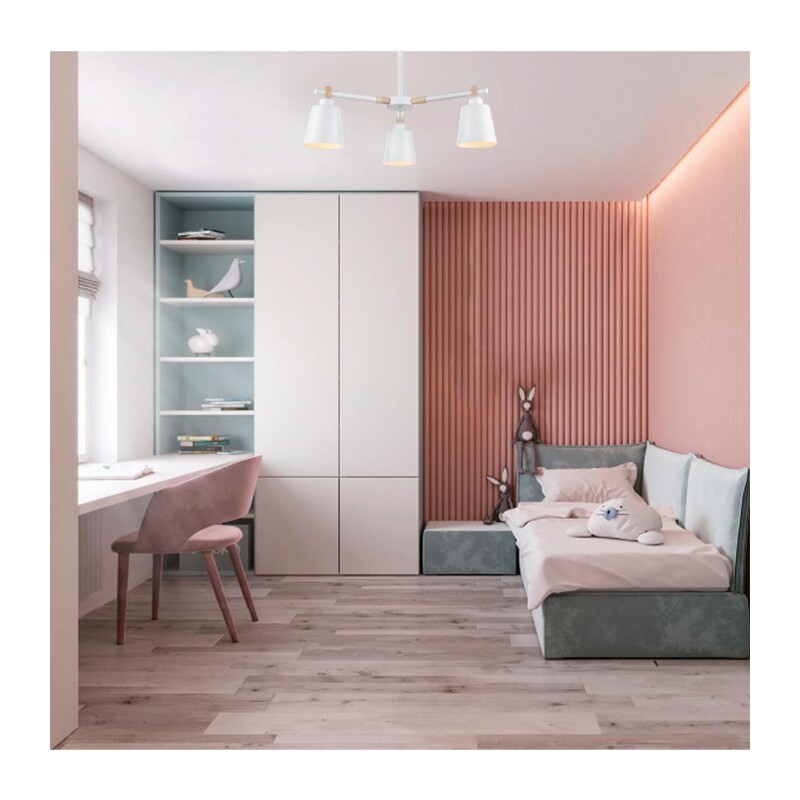 8097/3C MODERNI LN26 342 белый/белый металл, дерево/металл Люстра потолочная Е27 3*60W 220V ROSALINA 5