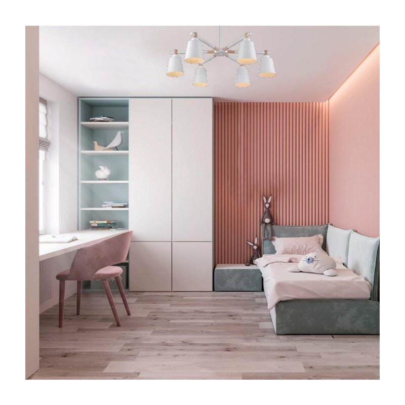 8097/6C MODERNI LN26 342 белый/белый металл, дерево/металл Люстра потолочная Е27 6*60W 220V ROSALINA 5