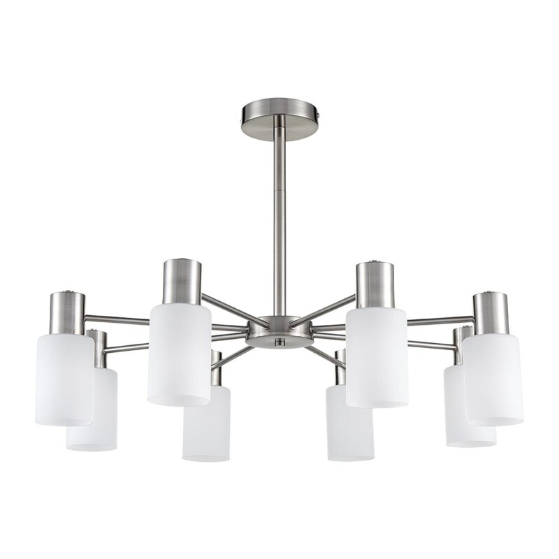 8099/8C COMFI LN26 105 никель/белый металл/стекло Люстра потолочная Е14 8*40W 220V MAVE 4