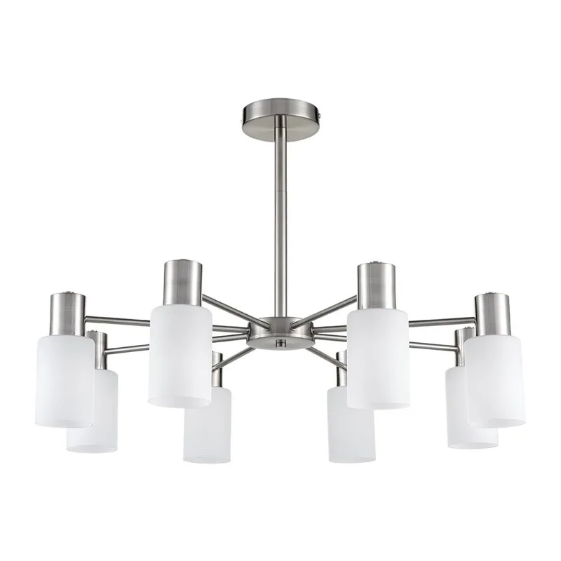 8099/8C COMFI LN26 105 никель/белый металл/стекло Люстра потолочная Е14 8*40W 220V MAVE