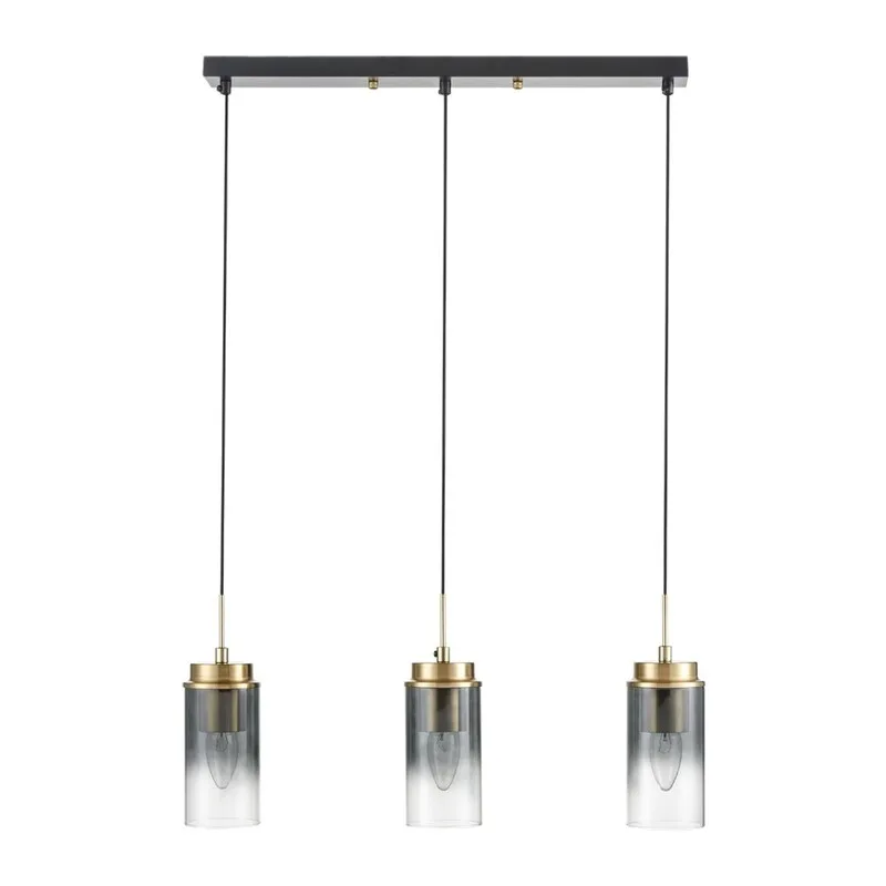 8101/3A COMFI LN26 407 черный/бронза металл/стекло Подвес Е14 3*40W 220V ISHA