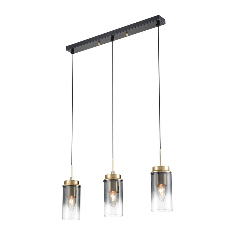 8101/3A COMFI LN26 407 черный/бронза металл/стекло Подвес Е14 3*40W 220V ISHA