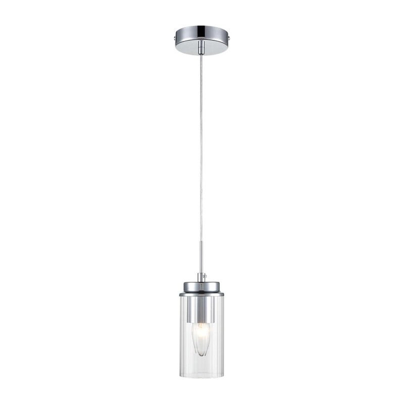 8102/1A COMFI LN26 408 хром/прозрачный металл/металл Подвес Е14 1*40W 220V ISHA