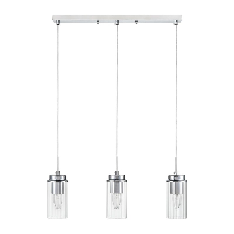 8102/3A COMFI LN26 408 хром/прозрачный металл/металл Подвес Е14 3*40W 220V ISHA 4