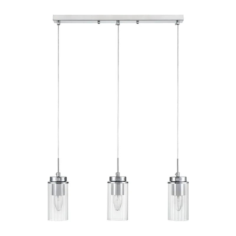8102/3A COMFI LN26 408 хром/прозрачный металл/металл Подвес Е14 3*40W 220V ISHA