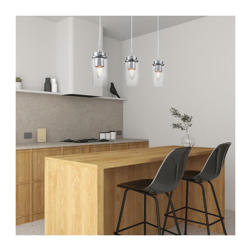 8102/3A COMFI LN26 408 хром/прозрачный металл/металл Подвес Е14 3*40W 220V ISHA 5