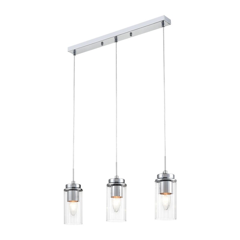 8102/3A COMFI LN26 408 хром/прозрачный металл/металл Подвес Е14 3*40W 220V ISHA