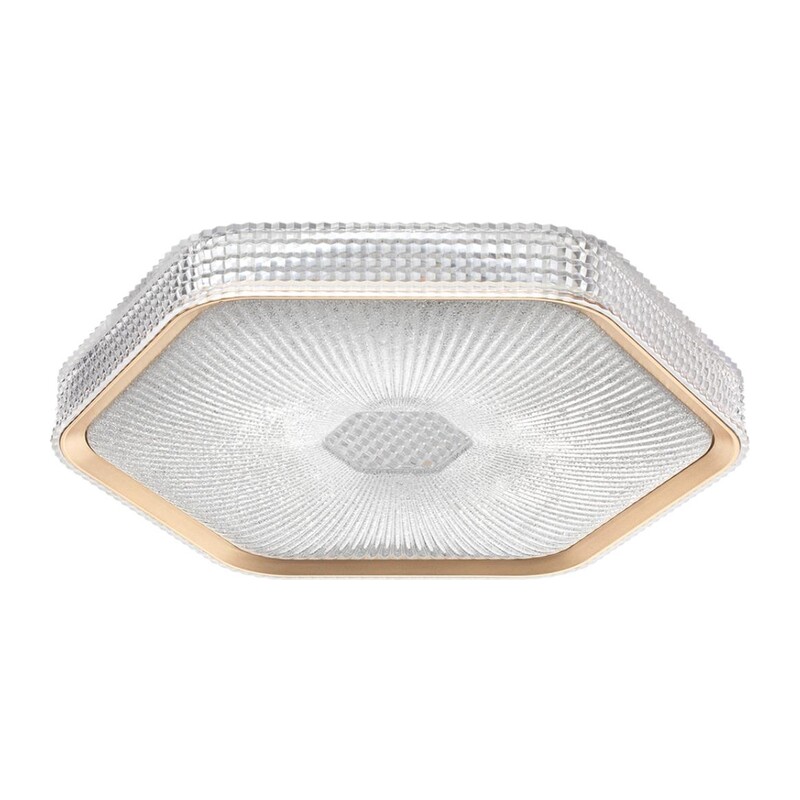 7746/48L PIKO LED SN 000 Светильник металл/пластик/прозрачный/золотистый LED 48Вт 3000-4000-6000K 425х385 IP20 пульт ДУ SPARKS 3