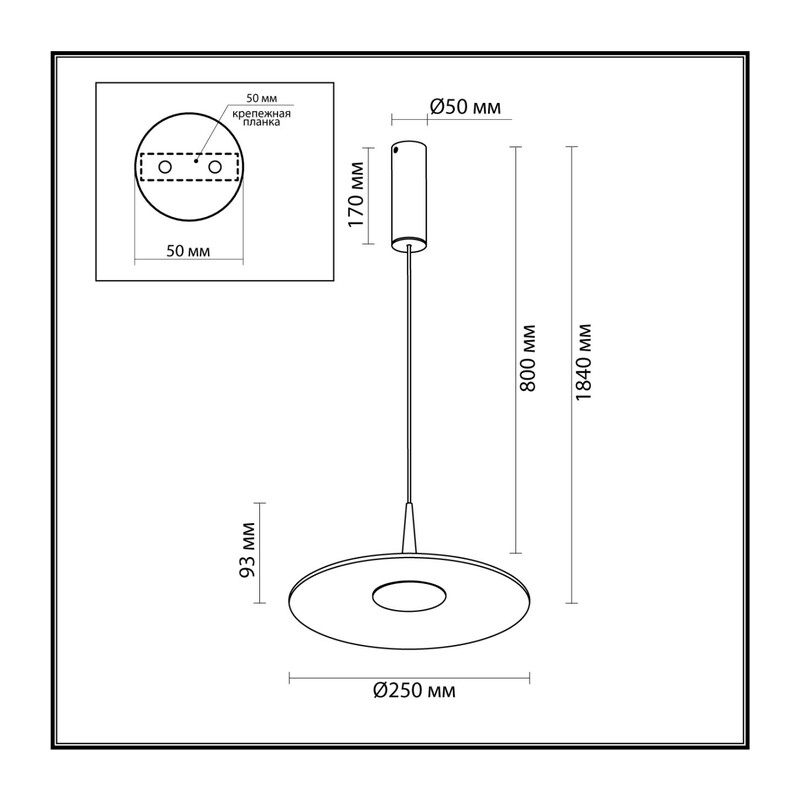 7037/12L HIGHTECH ODL25 000 темно-зеленый/металл/акрил Подвесной светильник IP20 LED 12W 3000K AC90-260V SOMBRA 3