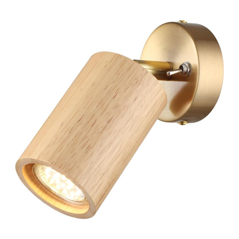 7061/1W MINIMA ODL25 217 Настенный светильник светлое дерево/металл с выкл. IP20 GU10 LED 7W 220V CAUCHO
