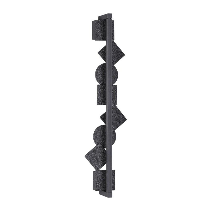 6692/12WL HIGHTECH ODL_EX25 000 Настенный светильник черный/фактура crack ice/металл/акрил поворотный на 360° IP20 LED 12W 3000K 220V GEOS 5
