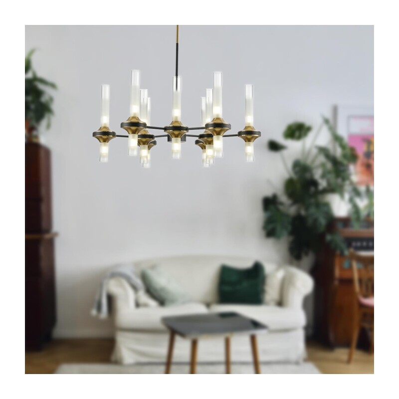 8112/18 NEOCLASSI LN26 096 черный/бронза/прозрачный, металл/стекло Люстра потолочная G9 18*30W 220V TAMARESA 5
