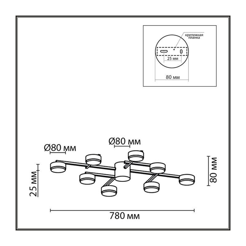 8115/8C COMFI LN26 248 никель, металл Люстра потолочная LED GX53 8*7W 220V DABRA 2