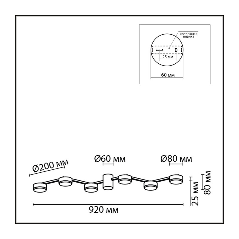 8116/6C COMFI LN26 250 никель, металл Люстра потолочная LED GX53 6*7W 220V SANATA 2