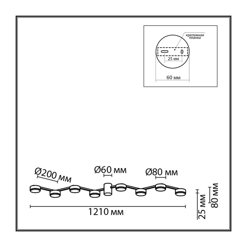 8116/8C COMFI LN26 250 никель, металл Люстра потолочная LED GX53 8*7W 220V SANATA 2