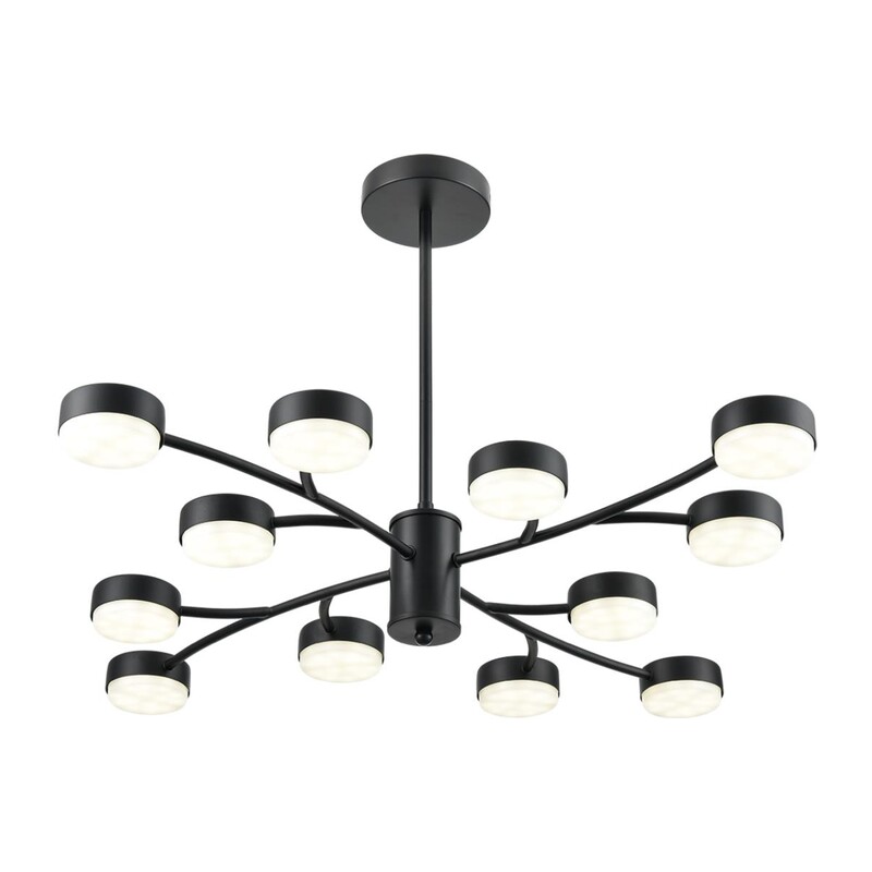 8117/12 COMFI LN26 235 черный, металл Люстра LED GX53 12*7W 220V TORINA