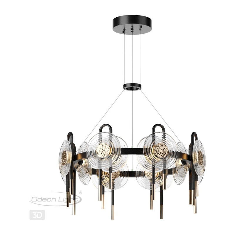 5407/92L MODERN ODL_EX25 101 черный/золото/металл/стекло Люстра LED 92W 3000K 8990Лм MAGNET 2