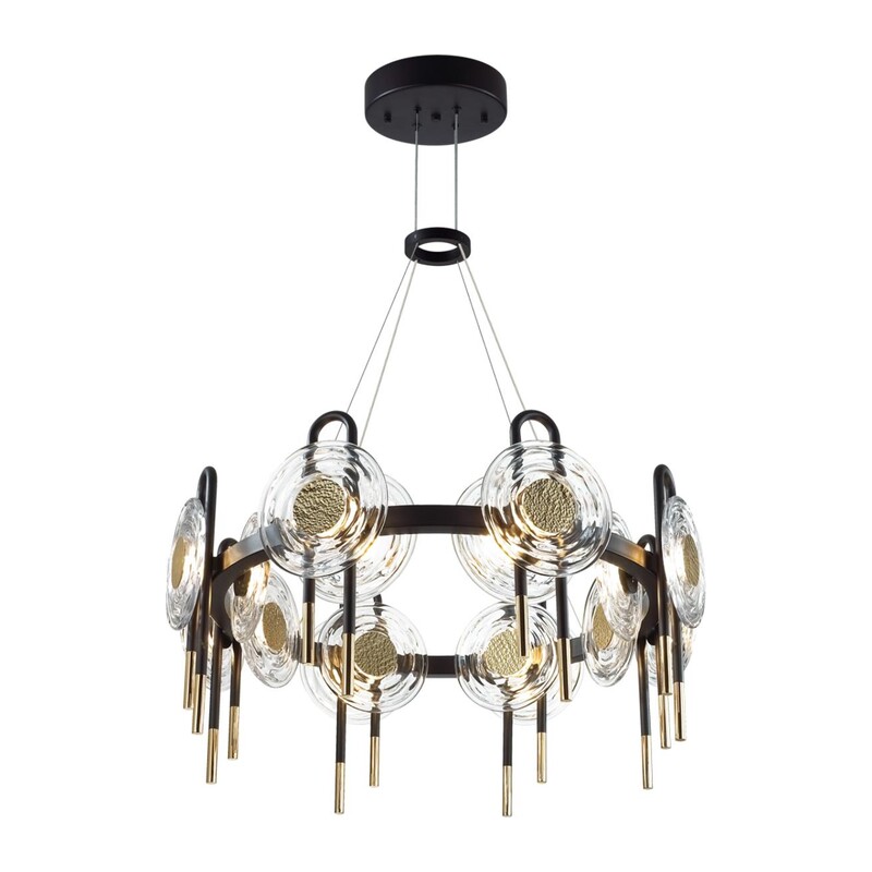 5407/92L MODERN ODL_EX25 101 черный/золото/металл/стекло Люстра LED 92W 3000K 8990Лм MAGNET