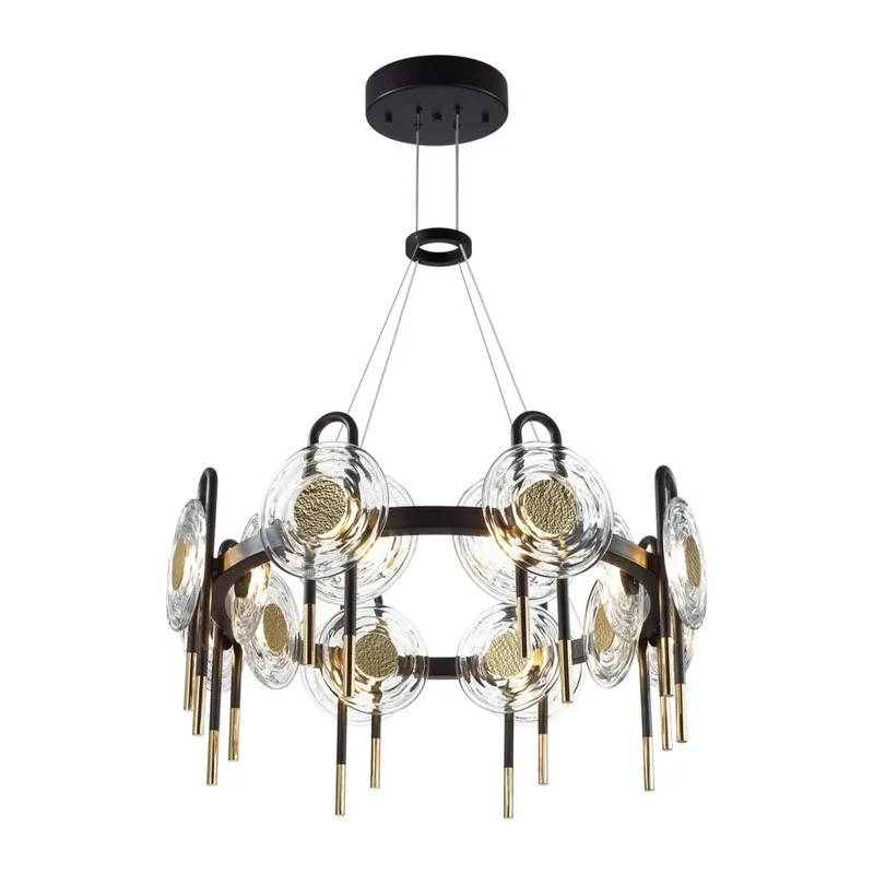 5407/92L MODERN ODL_EX25 101 черный/золото/металл/стекло Люстра LED 92W 3000K 8990Лм MAGNET