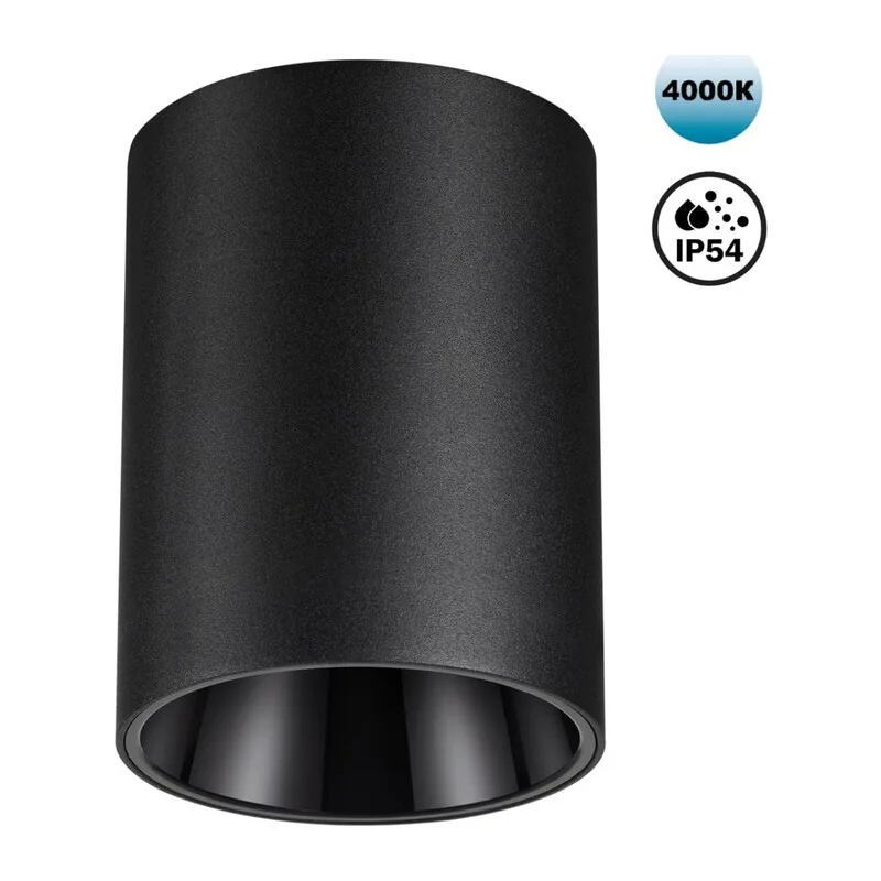 359423 OVER NT24 430 черный Светильник накладной влагозащищённый IP54 LED 15W 170-265V 4000К 1350Лм RECTE