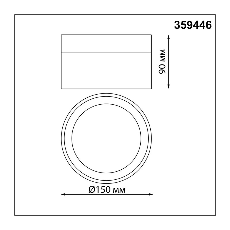 359446 OVER NT24 390 черный Светильник накладной светодиодный IP20 LED 18W 220-240V 4000K 1170Лм AURA 4