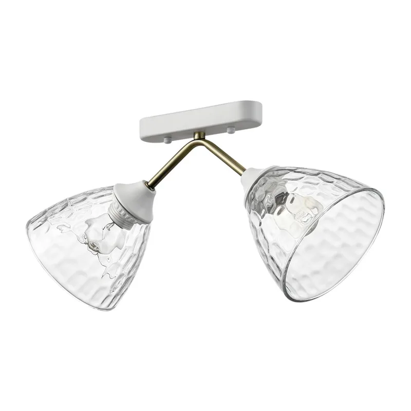 8151/2C COMFI LN 000 белый/античная бронза/прозрачный, металл/стекло Потолочный светильник Е27 2*60W 220V TATA