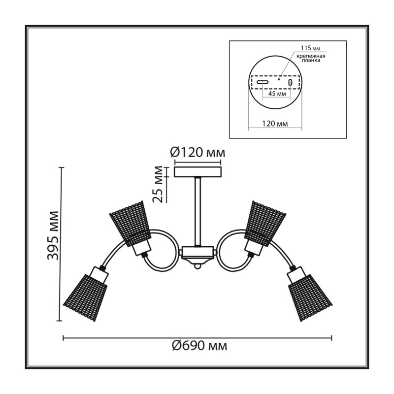 8154/6C COMFI LN26 108 медный/прозрачный, металл/стекло Потолочный светильник Е14 6*40W 220V IMANA 2