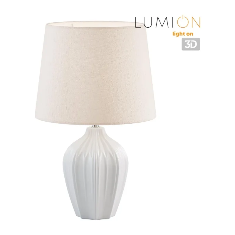 8120/1T COMFI LN26 477 белый, керамика/текстиль Настольная лампа E27 1*60W 220V SONA 4