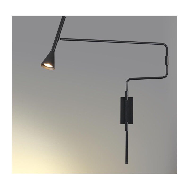 7031/1W HIGHTECH ODL25 271 Настенный светильник с выкл. черный/металл IP20 GU10 LED 10W 220V IZZY 4